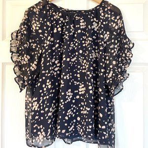 Madewell Flutter Sleeve Blouse Size XXL